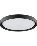 Brilliant Sonora zwarte plafonnière met een diameter van 41 cm met wit kunststof schaal