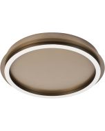 Searchlight Stellaris 31283-36LT koffiebruin ronde plafonniere met cirkelvormige LED rand