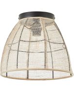 Brilliant Tanah 99483/76 plafondlamp met zwarte plafondkap en hoge kap van jute