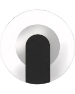 Searchlight target zwarte wandlamp van 23cm in diameter met een ronde glazen diffuser voor indirect licht