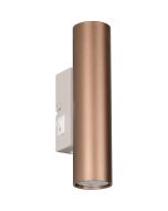 Reality Taryn warm grijs met koffiebruine up down wandlamp met kiepschakelaar van 18 cm hoog met 35mm GU10 lampjes