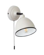 Brilliant Telio 97002/22 taupe kleurig wandspotje van metaal met zwarte rand en trekschakelaaar