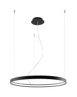 Thoro Rio TH.101 grote cirkelvormige zwart hanglamp met drie staalkabels voor bevestiging