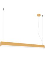 Thoro Farge TH.295 goudkleurige langwerpige hanglamp van aluminium met twee bevestigingskabels