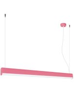 Thoro Farge TH.296 roze langwerpige hanglamp van aluminium met twee bevestigingskabels