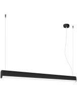 Thoro Farge TH.297 zwarte langwerpige hanglamp van aluminium met twee bevestigingskabels