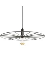 Thoro Sirkel TH.145 zwarte wiel met spaken vormige hanglamp van draadstaal