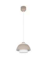Reality Tilos antraciet grijze hanglamp met een metalen kap van 23 cm in diameter met een wit glazen binnenkap