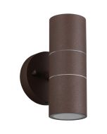 Trio Turia roestbruine cilindervormige up down wandlamp voor buiten