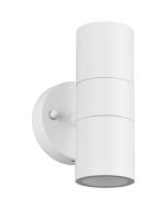 Trio Turia witte cilindervormige up down wandlamp van 16,5 cm hoog voor buiten