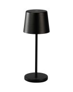 Konstsmide Vence mini mat zwarte tafellamp voor buiten van 21 cm hoog met touchdimmer op de kop