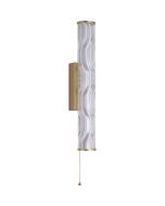 Searchlight Vibrate 33cm hoge zwarte buisvormige spiegellamp met trekschakelaar en witte binnenbuis en helder glazen buitenbuis met structuur