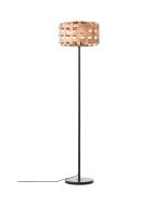 Brilliant Woodline 94525/09 zwarte vloerlamp met kap van gevlochten bamboe stroken
