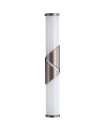 bronzen spiegellamp van metaal en opaal glas met een hoogte van 37 cm