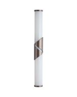 bronzen spiegellamp van metaal en opaal glas met een hoogte van 47 cm