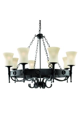 Searchlight Cartwheel 0818-8BK smeedijzeren kroonluchter