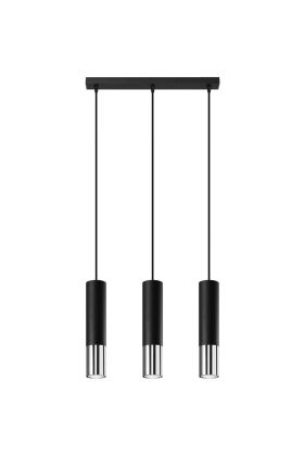 Sollux Lopez SL.0942 zwart met chromen hanglamp