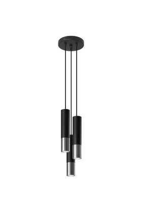 Sollux Lopez SL.0943 zwart met chromen hanglamp