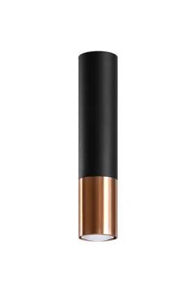 Sollux Lopez SL.945 zwart met koperen plafondlamp
