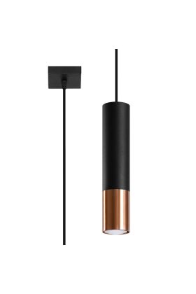 Hanglamp Lopez SL.0946 zwart met koperen hanglamp