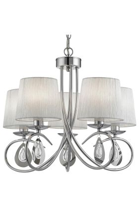 Searchlight Angelique 1025-5CC chromen kroonluchter