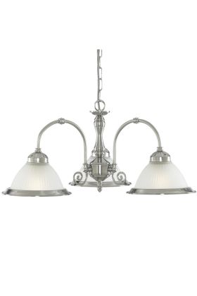 Searchlight American Diner 1043-3 zilverkleurige kroonluchter