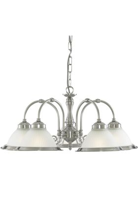 Searchlight American Diner 1045-5 zilverkleurige kroonluchter