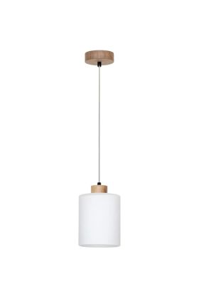 Britop Zefir 111860174 eikenhouten hanglamp met opaal glazen kap