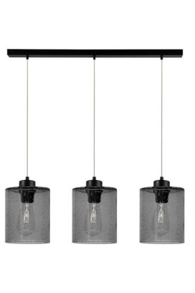 Britop Zefir 111870304 zwarte hanglamp met zwarte druppelglazen kappen