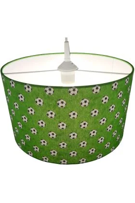 Hanglamp Niermann Voetbal 113 groene hanglamp van textiel met allemaal kleine voetballen