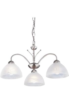 Searchlight Milanese 1133-3SS staal kleurige kroonluchter