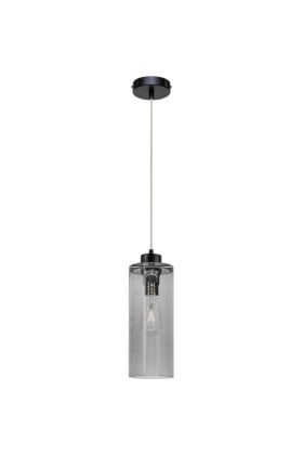 Britop Zefir 113870104 zwarte hanglamp met zwart druppelglas