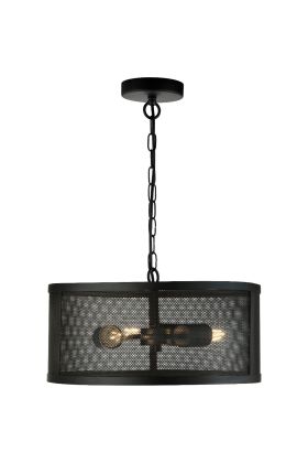 Searchlight Fishnet 12483-3BK mat zwarte hanglamp