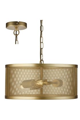 Searchlight Fishnet 12483-3GO goud kleurige hanglamp