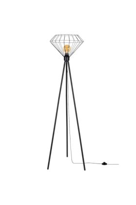 Britop Raquelle 12570104 zwarte vloerlamp met kap van metaaldraad