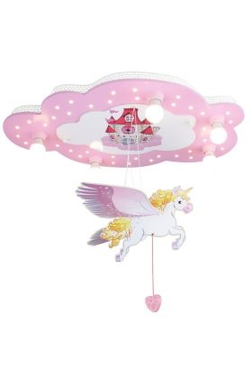 Plafondlamp wolk Eenhorn roze