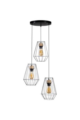 Britop Endorfina 1321304R hanglamp met drie kappen van metaaldraad