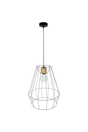 Britop Endorfina 132219104 hanglamp van metaaldraad en eikenhout