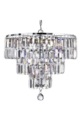 Searchlight Empire 1375-5CC chromen hanglamp met kristal