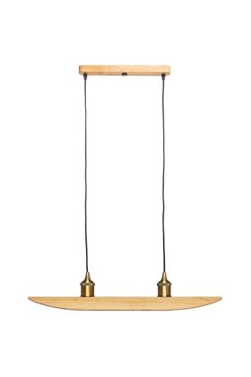 Elobra Colombia retro 139486 eikenhouten hanglamp met bronzen fittingen