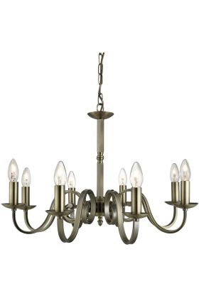 Searchlight Richmond 1508-8AB antiek bronzen acht lichts kroonluchter