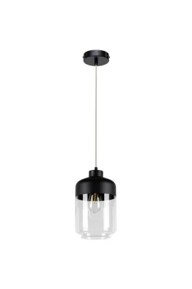 Britop Amaretto 15790104 zwarte hanglamp van metaal en glas