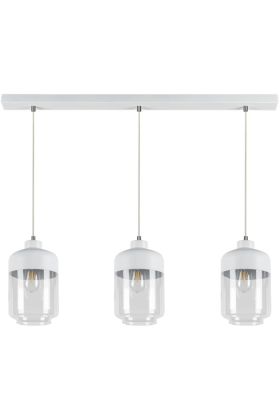 Britop Amaretto 15800302 witte hanglamp van metaal en glas