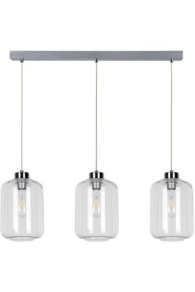 Britop Tarro 15880328 chromen hanglamp met helder glazen kappen