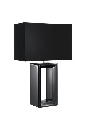 Searchlight Mirror EU1610BK zwart spiegelglazen tafellamp
