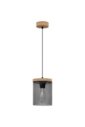 Britop Monsun 161859151 grenen hanglamp met zwart druppelglas
