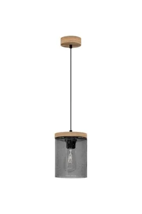 Britop Monsun 161859151 grenen hanglamp met zwart druppelglas