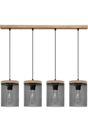 Britop Monsun 161859451 grenen hanglamp met zwart druppelglas