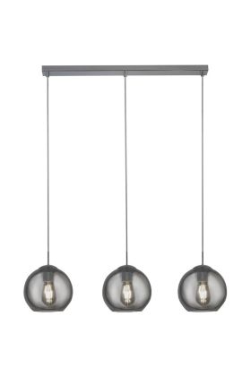 Searchlight Balls 1623-3SM hanglamp met drie rookglazen kappen