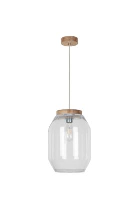 Britop Vaso 169010174 eikenhouten hanglamp met glazen kap